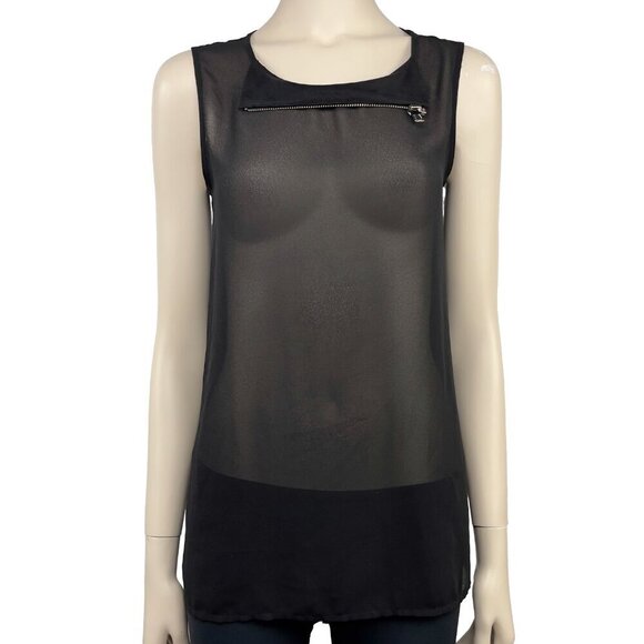 RUDSAK Sheer Suede Fringe Gothic Rock Transparent Black Tank Top Blouse Size‎ XS - Picture 6 of 13